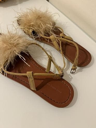 Кроссовки и спортивная обувь: Босоножки, 38, Zara, Б/у, цвет - Бежевый, Самовывоз — 3