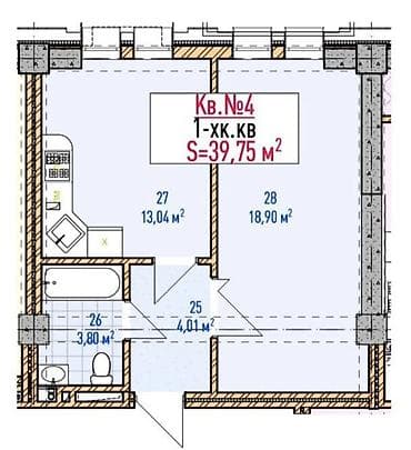 квартира жер дом: Строится, 1 комната, 39 м² — 4