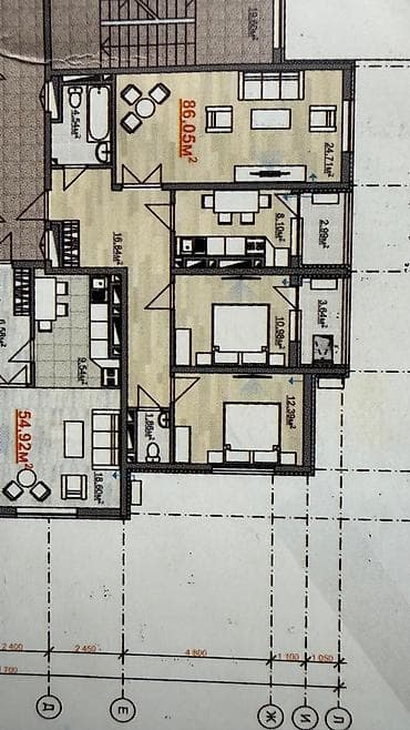 flat kant: 3 комнаты, 87 м², Элитка, 13 этаж, Евроремонт — 4