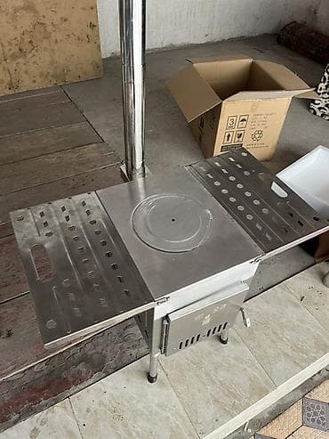 foldable table: Походная печь-камин из нержавеющей стали с варочной поверхностью и — 4