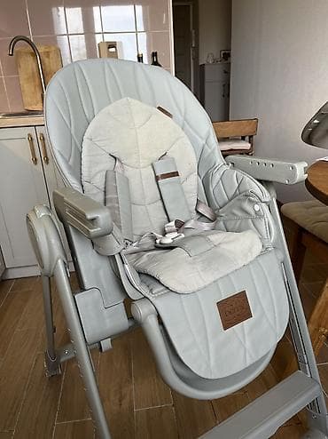 happy: Стульчик для кормления, Б/у, Happy baby, Металл, Трансформер, цвет - Серый, Самовывоз — 3