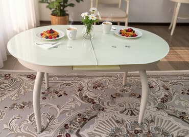 стол раздвижной: Стол трансформер Для зала, Раскладной стол, Длина, см: закрытом 1,20 раздвижной 1,50 см, цвет - Бежевый — 1