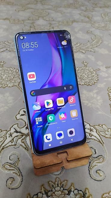tab a9: Redmi, Redmi Note 9, Б/у, 128 ГБ, цвет - Серый, 2 SIM — 1