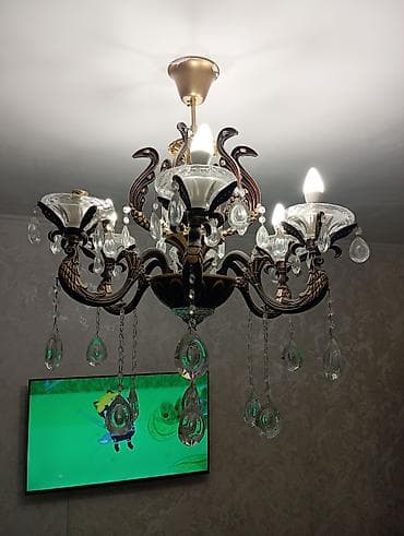 хрустальную люстру чсср: Классическая потолочная люстра с подвесками - Конструкция: 6 рожков — 4