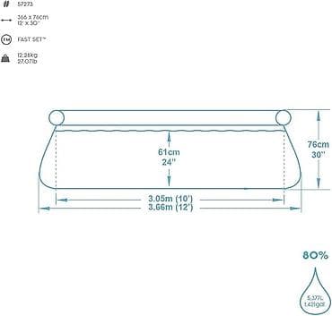 Бассейны: Надувной бассейн Bestway Fast Set, артикул 57273. - Тип: круглый — 3
