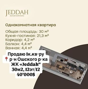Продажа квартир: 1 комната, 30 м², Элитка, 12 этаж, Готовая ПСО (под самоотделку) — 1