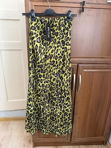 леопардовая юбка: Юбка, Миди, По талии — 1