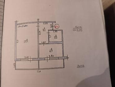 Батирлер: 1 бөлмө, 32 м², 105-серия, 7 кабат, Косметикалык ремонт — 10