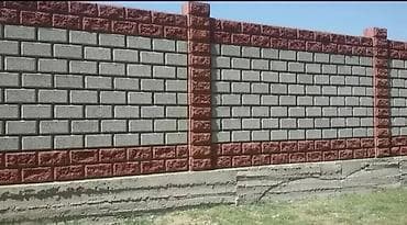 Үй жана бакча: Декоративные заборы из бетонных блоков - Материал: вибропрессованные — 2