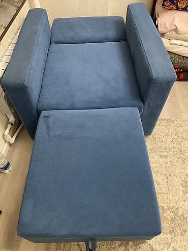 кресло спальный: Кресло-кровать, Б/у, Односпальный, Самовывоз, цвет - Синий — 4