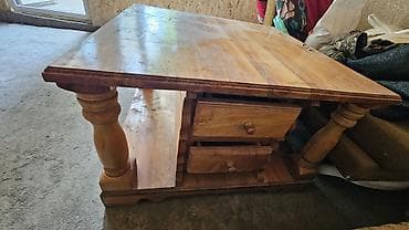 реставрация мебели журнальный столик: Деревянный журнальный стол с ящиками - Материал: массив дерева — 1