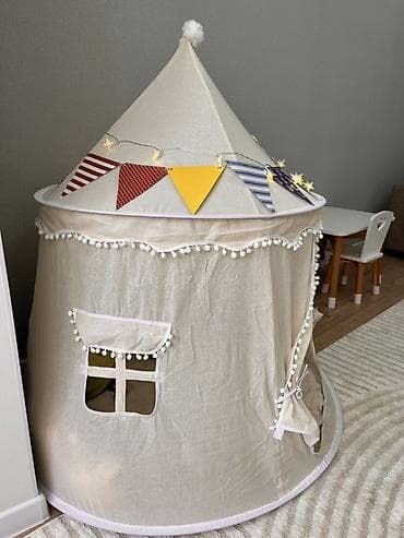 talon 1: Детская игровая палатка‑шатер с гирляндой и флажками - Форма: круглый — 1