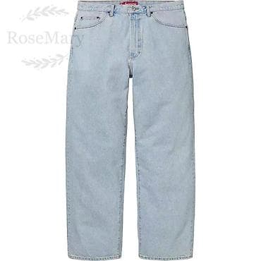 Джинсы: Джинсы Baggy SUPREME❤️ из плотного денима, светло-голубой варки — 1