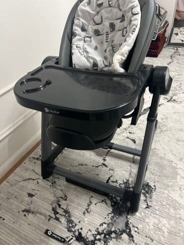 детский деревянный стульчик трансформер для кормления: Стульчик для кормления, Б/у, Другой бренд, Трансформер, цвет - Серый, Самовывоз — 3