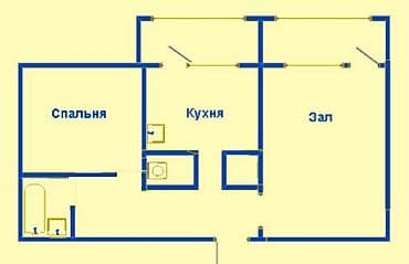Квартиры: 2 комнаты, 53 м², Восток-5 мкр 106 серия, 1 этаж — 2