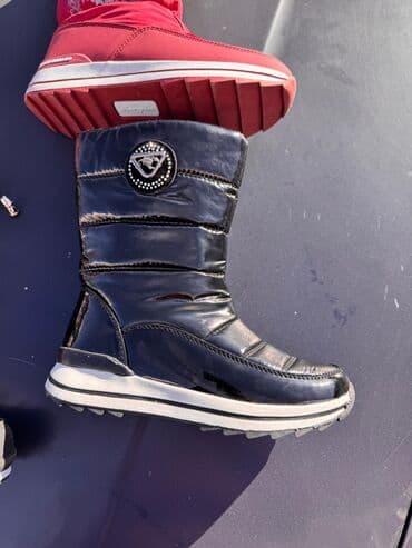 сапоги зимние на высоких каблуках: Женские зимние дутики/сникерсы - Цвет: черный, глянцевый — 6