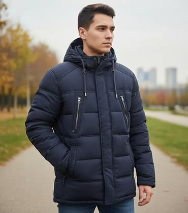 купить качественную мужскую зимнюю куртку: ЗИМНЯЯ МУЖСКАЯ КУРТКА С КАПЮШОНОМ, НА МОЛНИИ. ТОЛСТАЯ, ОЧЕНЬ — 1