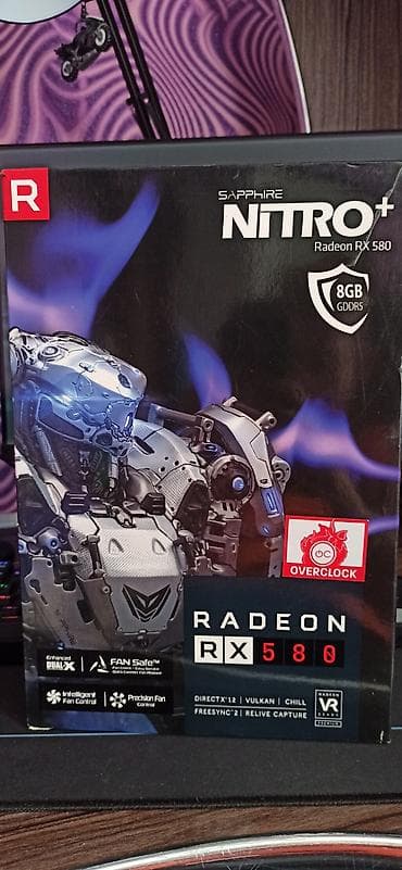 Видеокарта для ПК, Б/у, ЖК Sapphire, Radeon RX, 8 ГБ