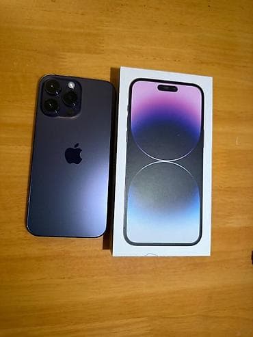 IPhone 14 Pro Max, Б/у, 1 ТБ, Deep Purple, Чехол, Коробка, Защитное стекло, 80 %