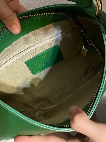 Атайын кийим: Сумка багет зелёного цвета. Состояние очень хорошее италия кожа — 4