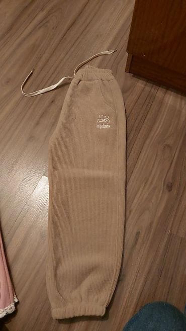 балоновые штаны: Детские утеплённые штаны/брюки из мягкого вельветового трикотажа — 4