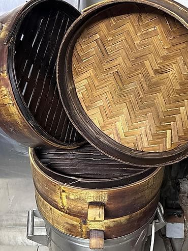 Бамбуковая пароварка (многоярусная) с металлическим парогенератором -