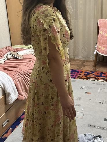 Айымдардын кийими: Күнүмдүк көйнөк, Made in KG, Жай, Узун модель, Шифон, Футляр, M, L — 7