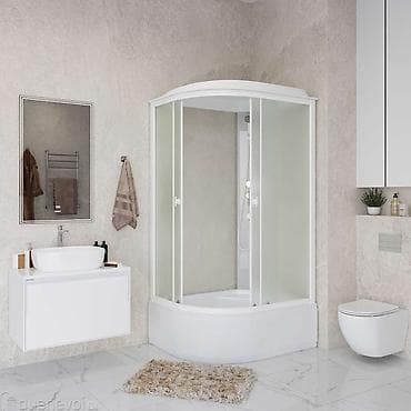 Душевая кабина Полукруглая, Покрытие: Матовое