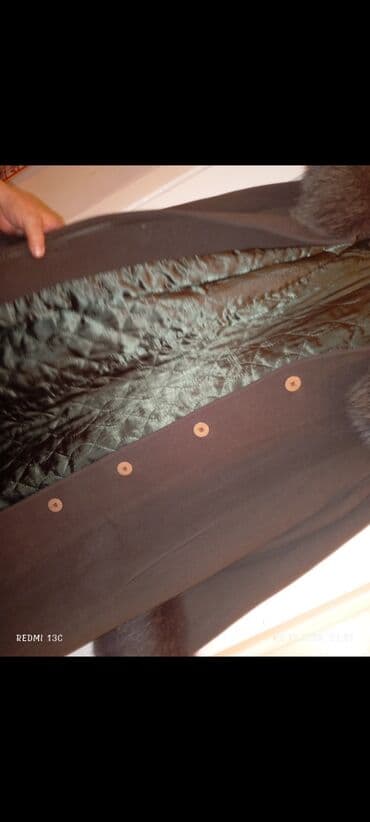 пуховик мех: Пальто, Классика, Осень-весна, Длинная модель — 4