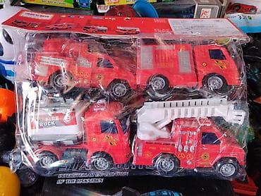 инерционный: Набор игрушечных пожарных машин Fire Truck Set - В комплекте 4 модели — 1