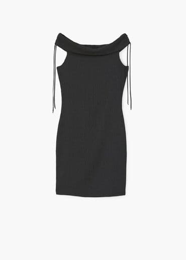 черное короткое платье с открытой спиной: Вечернее платье, Короткая модель, Без рукавов, S — 2