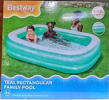 Надувной семейный бассейн Bestway Teal Rectangular Family Pool. -