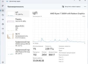 аренда компьютера для игр: Ноутбук, Lenovo, 16 ГБ ОЗУ, AMD Ryzen 7, 15.6 ", Новый, Игровой, память SSD — 4