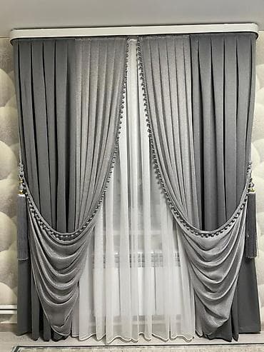 готовые шторы для спальни: Комплект штор, С ламбрекеном, Готовое изделие, Для спальни — 1