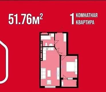 104 кв: Сдан, 1 комната, 51 м² — 2