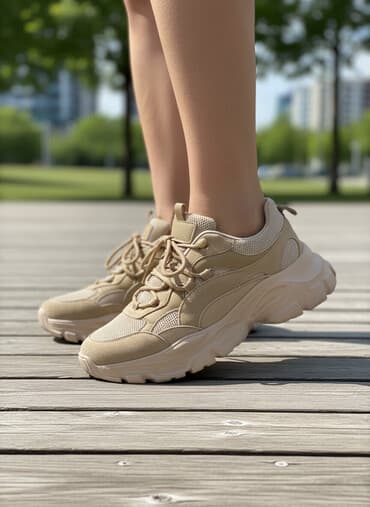 фирменная обувь из италии: Кроссовки, 40, Max Mara Weekend, Новый, цвет - Бежевый, Бесплатная доставка, Платная доставка, Самовывоз — 1