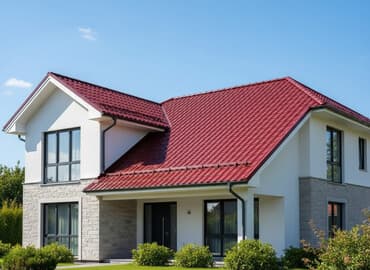 Металлочерепица красного цвета, предназначенная для кровли. Изделие at lalafo.kg Металлочерепица красного цвета, предназначенная для кровли. Изделие