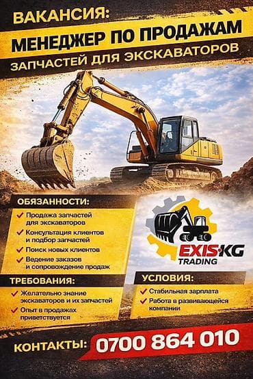 Кассиры: Вакансия: Менеджер по продажам запчастей для экскаваторов — 1
