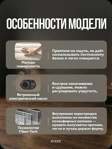 Мебель: Надувной матрас, Новый, Односпальный, Intex, Платная доставка, длина - 191 см — 3