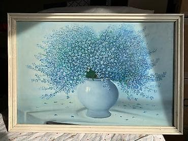 цветы картины маслом: Картина маслом «Букет незабудок» - Жанр: натюрморт с цветами - — 1