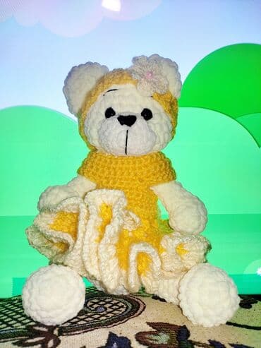 слоник крючком из плюшевой пряжи: Мишка мягкая игрушка гиппоалергенная
ручная робота Супер мяхгая пряжа — 2