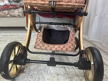 золотую: Детская коляска 2 в 1 (люлька + прогулочный блок) - Универсальная — 8