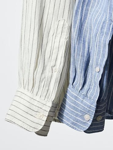 джинсы слоучи: Мужская рубашка, M, L, Uniqlo, Новый, цвет - Белый, Самовывоз, Бесплатная доставка, Платная доставка — 7