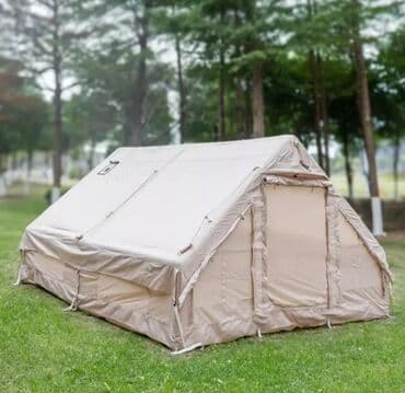 палатка туристическая: Просторная туристическая палатка CW-4060-12 песочного цвета рассчитана — 1