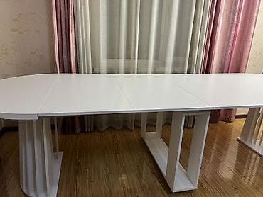 Стол трансформер Для кухни, Раскладной стол, Длина, см: 300 см, цвет - Белый — 3