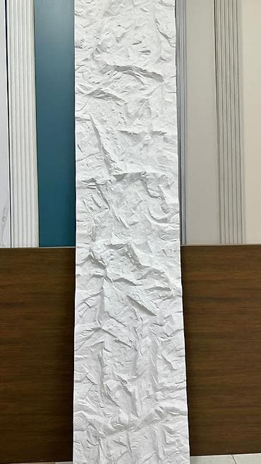 Декоративная 3D панель/обои с эффектом «мятой бумаги» (белый) -