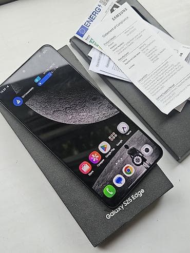 google fold: Samsung Galaxy S25 Edge, Новый, 256 ГБ, цвет - Черный, 2 SIM, eSIM — 3