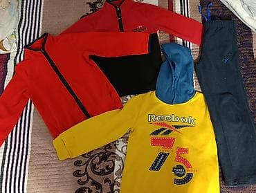 адидас спортивный костюм детский: Комплект, цвет - Серый, Б/у — 7