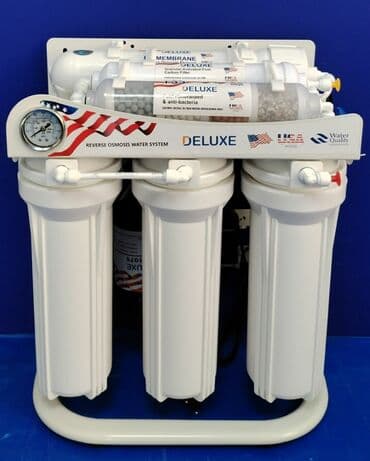 ремонт насоса: Фильтр для питьевой воды, Кол-во ступеней очистки: 7, Бесплатная установка, Объем бака: 10 литров, Тип очистки: Система обратного осмоса, Бренд: Deluxe — 1