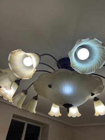 кухонные люстры: Люстра потолочная . Большая люстра двойное освещение, 12 маленьких — 2